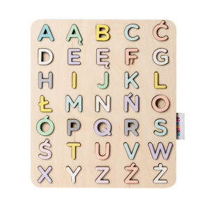 Puzzle Drewniane Alfabet - Tablica z Literami dla dzieci